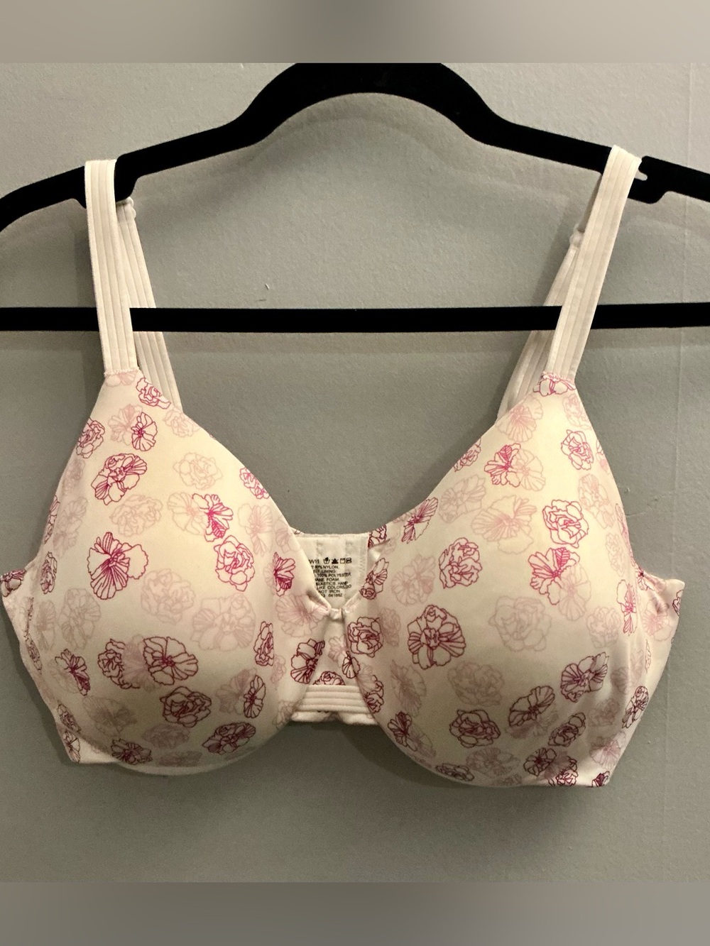 Bali One Smooth U 36D Floral Smoothing Concealing Underwire T-Shirt Bra